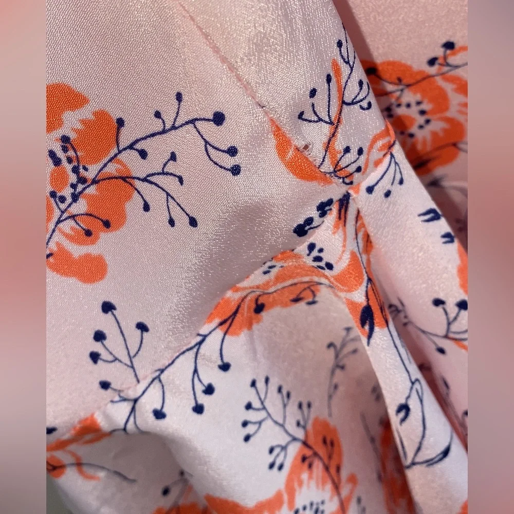 Likely Veosa Floral Midi Dress Rose Size 0 Pink Spaghetti Strap V-Neck - Picture 10 of 13